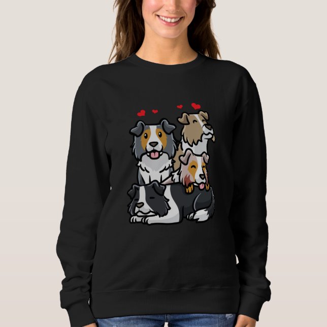 Sweatshirt Bordure Collie Chien (Devant)