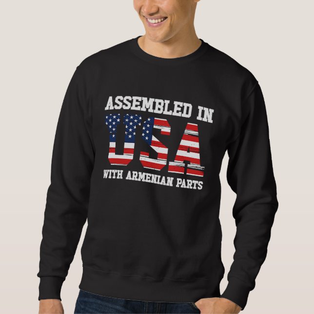 Sweatshirt Born Armenian Armenia American USA Citizenship (Devant)