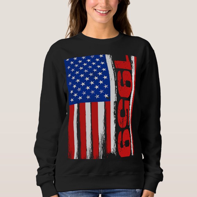 Sweatshirt Born in 1959 US Flag Patriotic Veterans Day 4th Of (Devant)