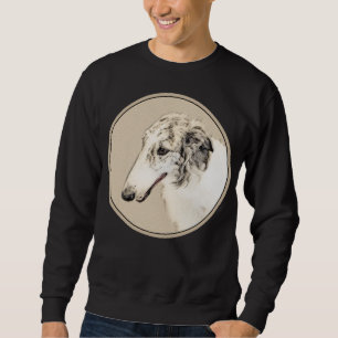 Sweatshirt Borzoi (Argent Brindle) Peinture Chien Art origina
