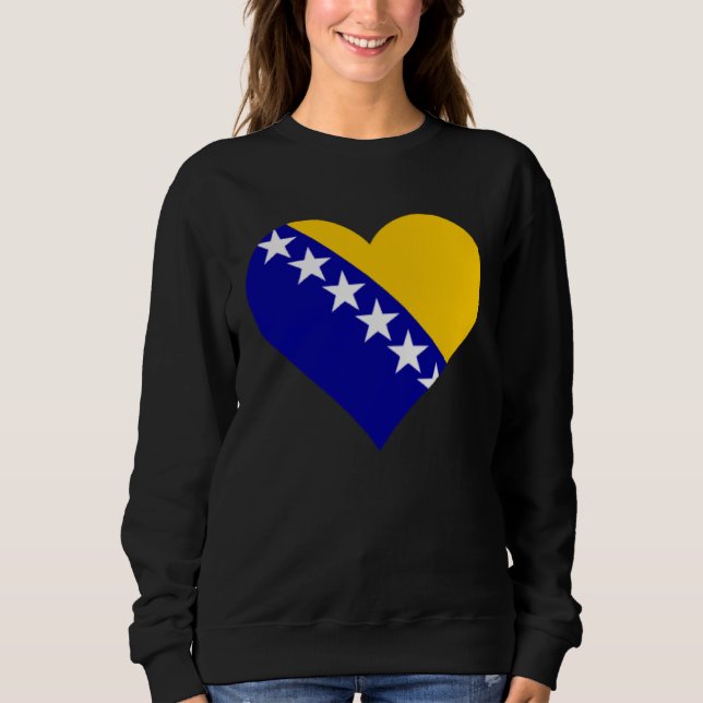 Sweatshirt Bosnia and Herzegovina Flag Heart Love (Devant)