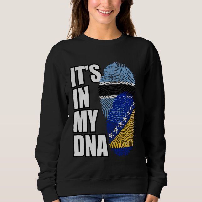Sweatshirt Bosnian And Botswanan Mix DNA Flag Heritage (Devant)