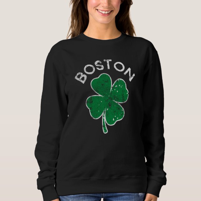 Sweatshirt Boston Lucky C St Patrick's Day Distress (Devant)