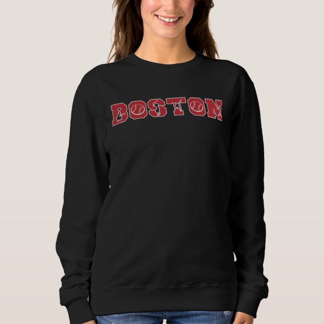 Sweatshirt Boston Massachusettes Baseball  Baseball Fan  1 (Devant)