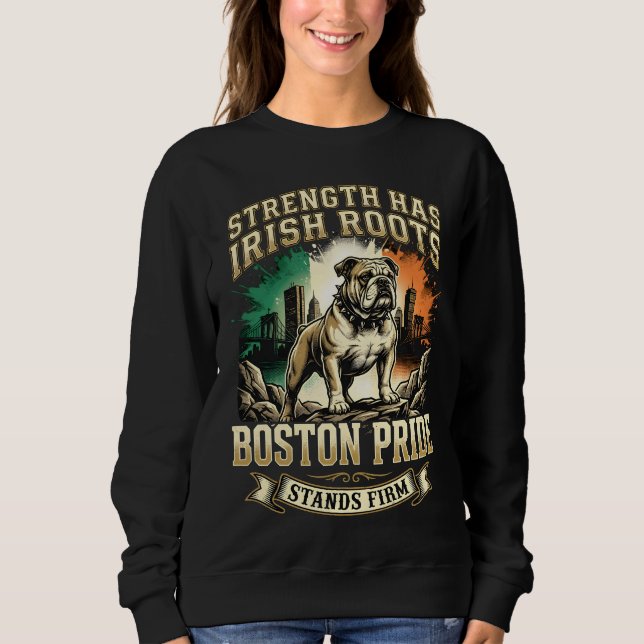 Sweatshirt Boston Pride Irish Roots Bulldog (Devant)