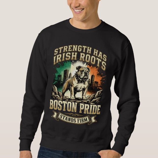 Sweatshirt Boston Pride Irish Roots Bulldog (Devant)