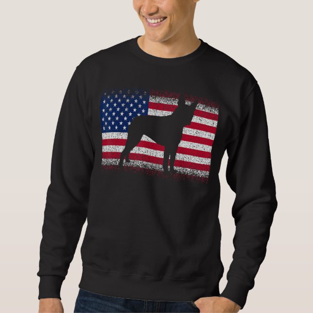 Sweatshirt Boston Terrier Chien & American Flag Patriotique J (Devant)