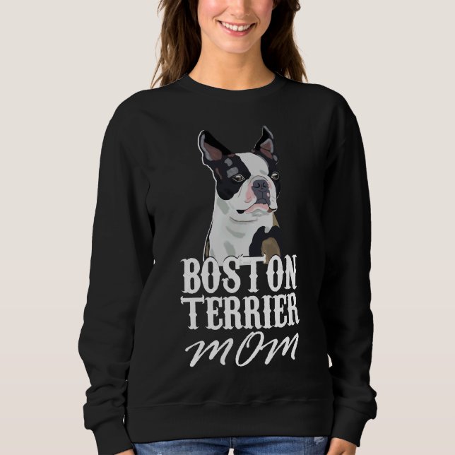 Sweatshirt Boston Terrier Chien Maman Équipé Scoop (Devant)