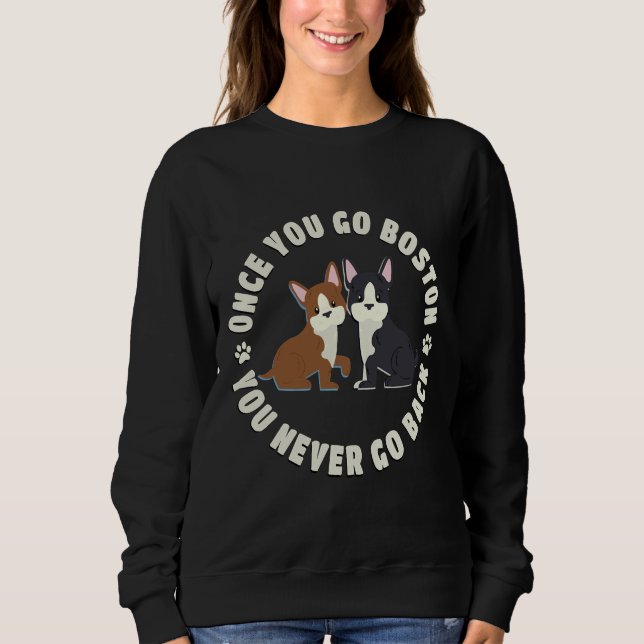 Sweatshirt Boston Terrier Chien Maman Masque Médicale (Devant)