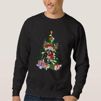 Sweatshirt Boston Terrier Christmas Tree Light Pajama Dog Xma