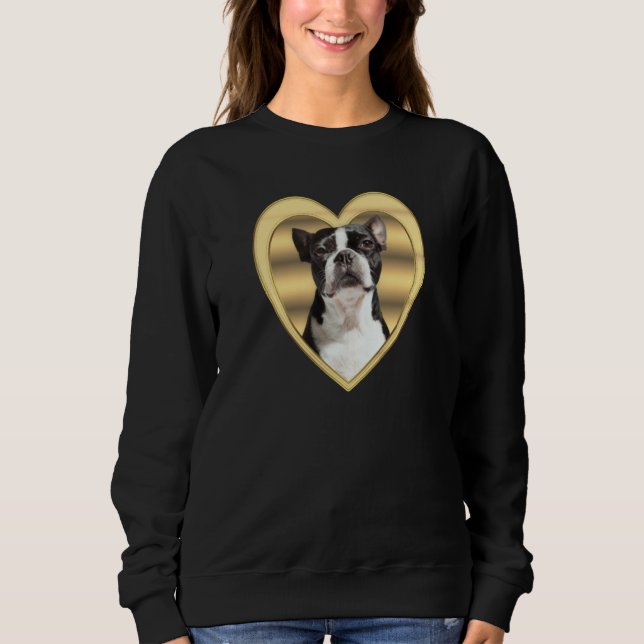 Sweatshirt Boston Terrier Dog Heart  Terrier Boston Terrier (Devant)