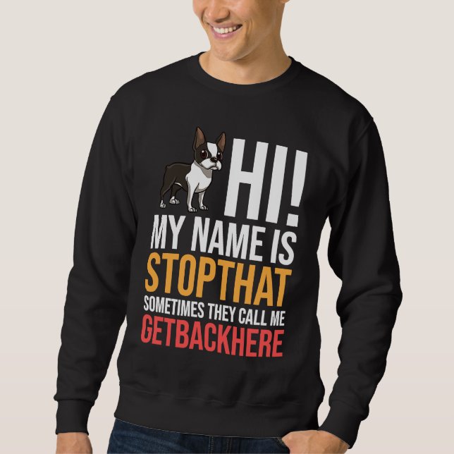 Sweatshirt Boston Terrier Dog Puppies Owner (Devant)