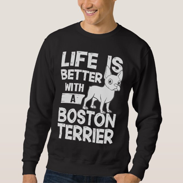 Sweatshirt Boston Terrier Dog Puppies Owner Lover 2 (Devant)