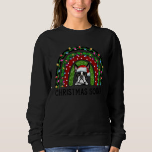 Sweatshirt Boston Terrier Dog Tree Noël Lumières Xmas Squa