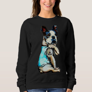 Sweatshirt Boston Terrier I Love Mom Tattoo Dog Fête des mère