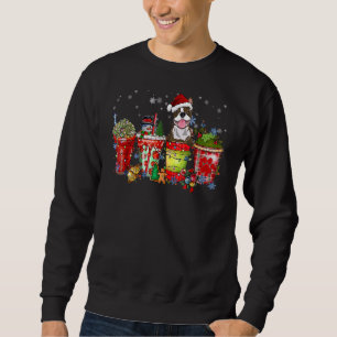 Sweatshirt Boston Terrier Iced Latte Snowmen Sweet Snow Chri