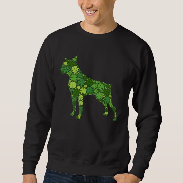 Sweatshirt Boston Terrier Irish Green Shamrock C  St Patricks (Devant)