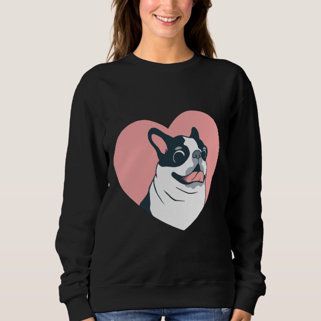 Sweatshirt Boston Terrier Love 168 (Devant)