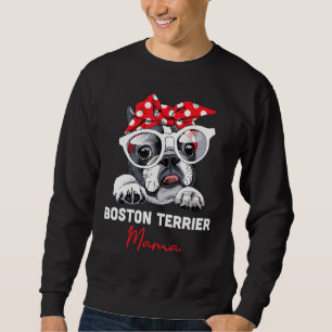 Sweatshirt Boston Terrier Mama Cute Bostie Chien Maman Fille
