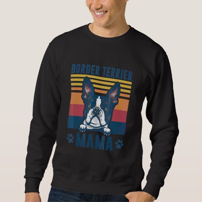 Sweatshirt Boston Terrier Mama Mère Retro Chien Maman (Devant)