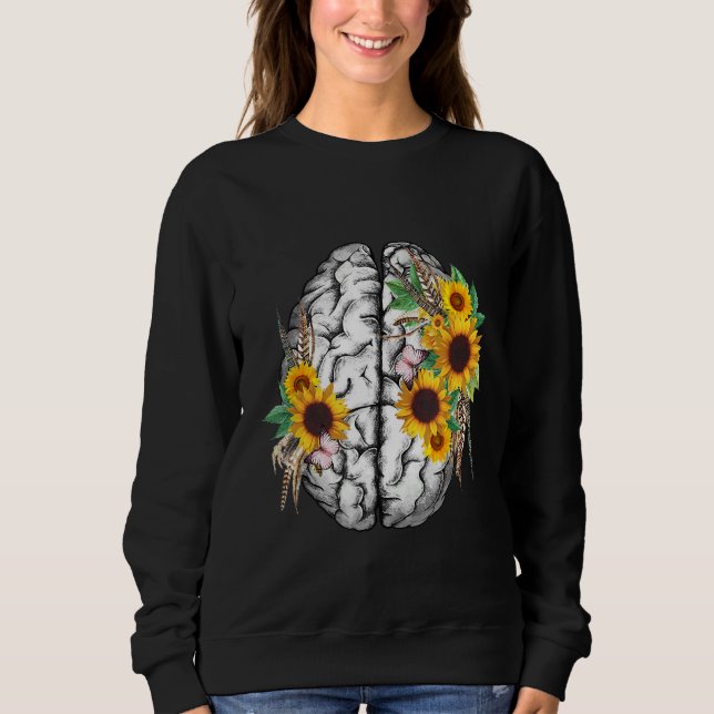 Sweatshirt Botanical human brain mental health artistic anato (Devant)