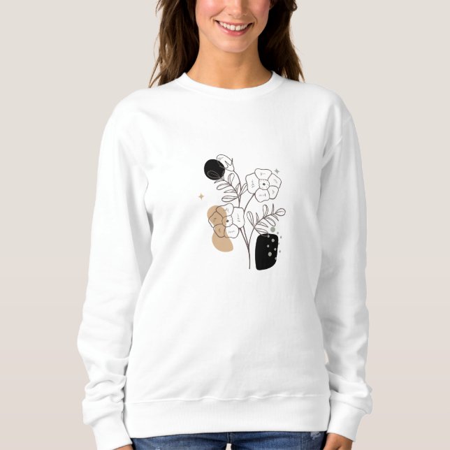 Sweatshirt Botanique Fleurs sauvages boho Floral Graphisme (Devant)