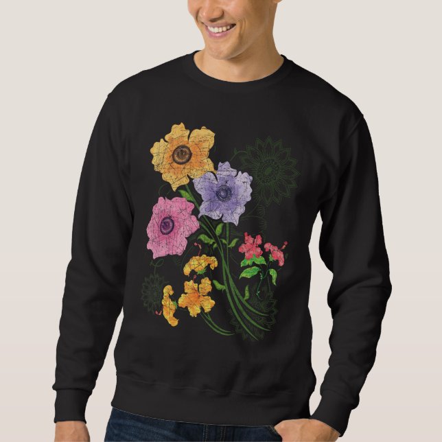 Sweatshirt Botanique Jardin Fleur Jardin Fleur sauvage Fleurs (Devant)
