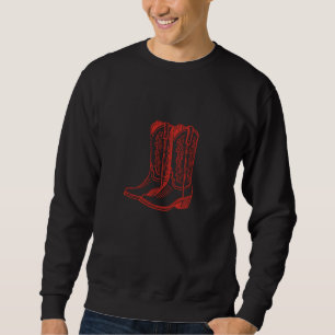 Sweatshirt Botte de cowboy rouge de plage de la côte Ouest