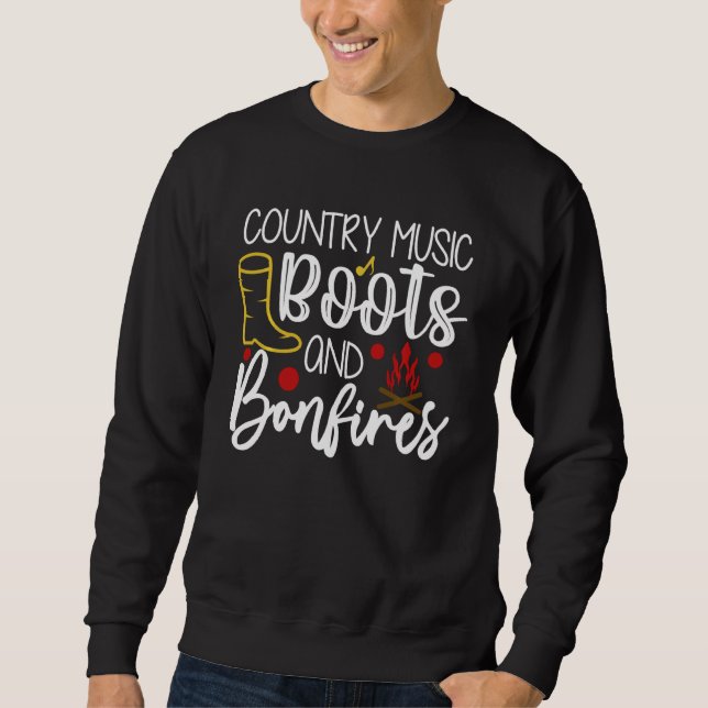 Sweatshirt Botte Et Bonfires De Musique De Pays (Devant)