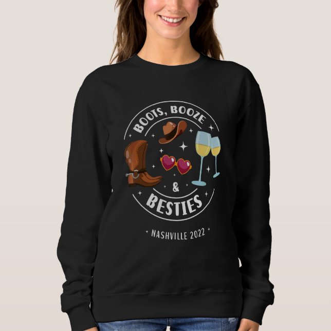 Sweatshirt Bottes Alcool Et Meilleures Amies Nashville Enterr (Devant)