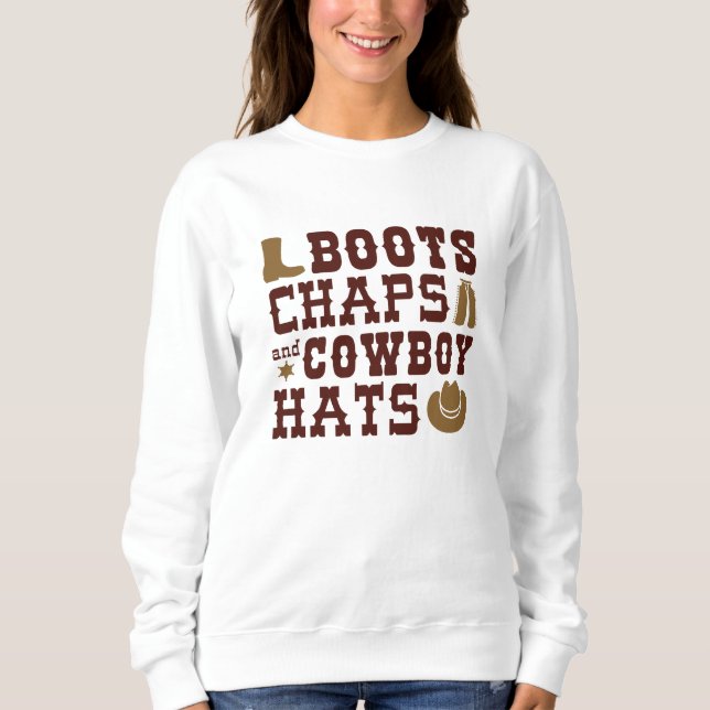 Sweatshirt Bottes Cuirs Et Chapeaux De Cowboy (Devant)