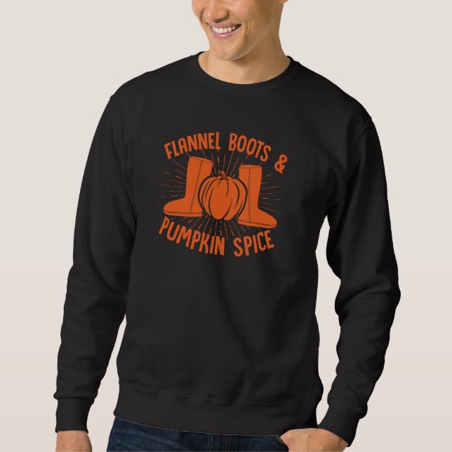 Sweatshirt Bottes Flannel Et Épices Citrouilles (Devant)