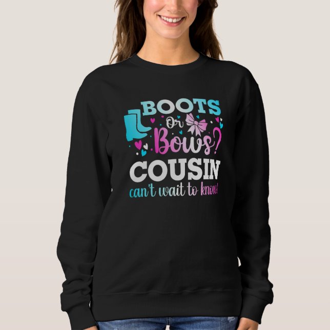 Sweatshirt Bottes Ou Bows Cousin Genre Révéler Baby shower An (Devant)