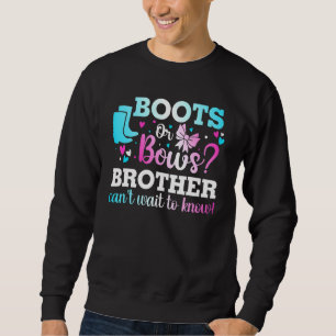 Sweatshirt Bottes Ou Bows Frère Genre Révéler Baby shower Et