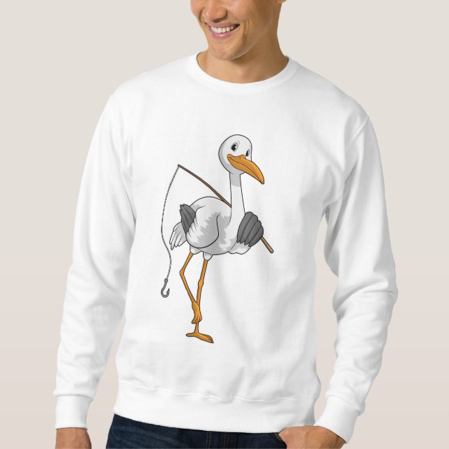 Sweatshirt Bouche en Fisher avec canne à pêche (Devant)