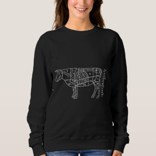 Sweatshirt Boucher Vache Viande De Boeuf Coupe Pour Noël