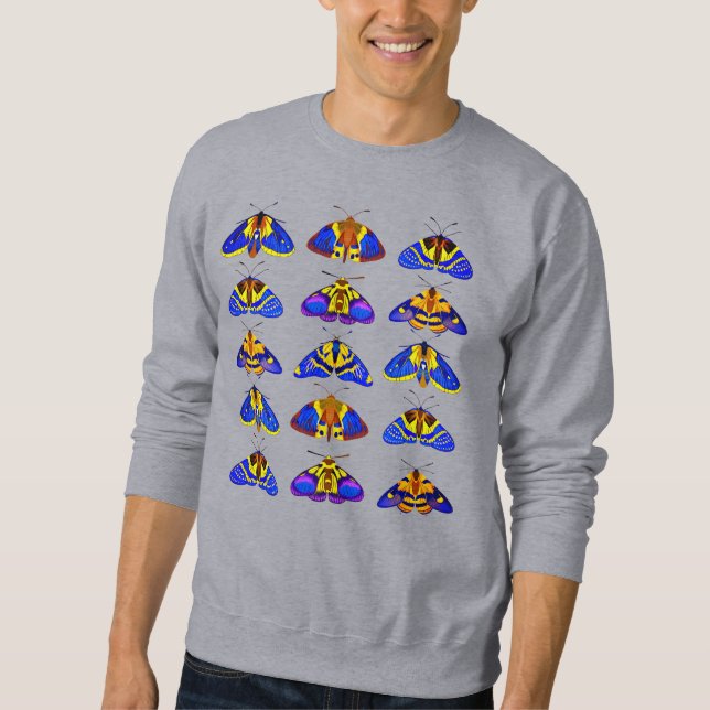 Sweatshirt Bouches en bleu, jaune doré et Brown (Devant)