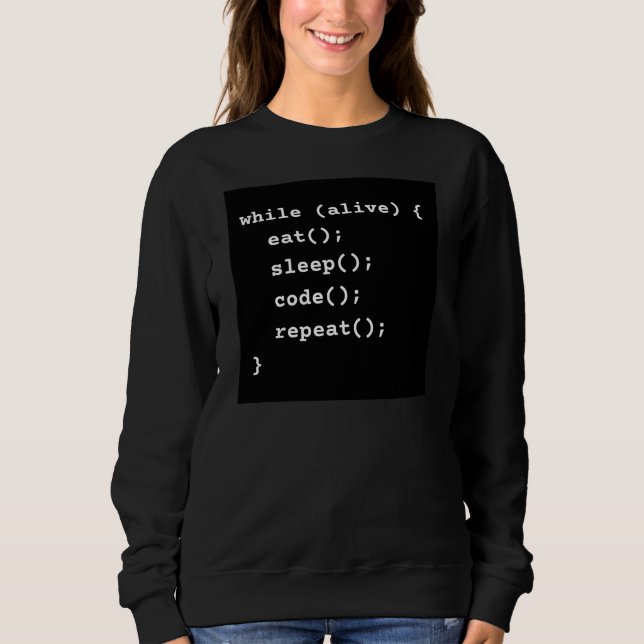 Sweatshirt Boucle de cycle de vie de programmeur (boucle whil (Devant)