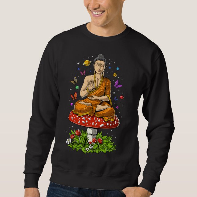 Sweatshirt Bouddha de champignons magiques (Devant)