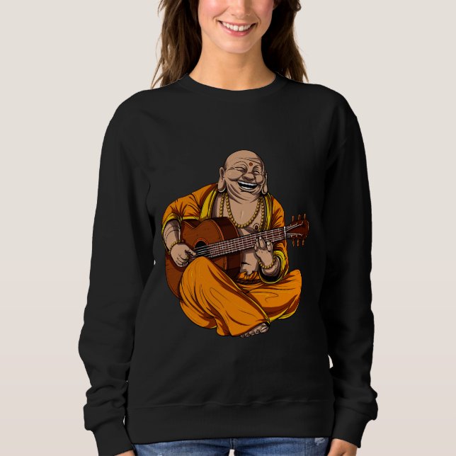Sweatshirt Bouddha Jouer de la guitare (Devant)