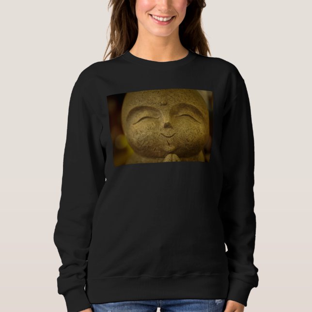 Sweatshirt Bouddha Minimaliste Souriant Heureux (Devant)