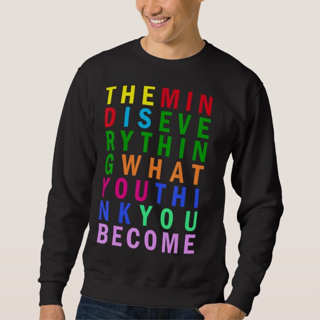 Sweatshirt Bouddha Pratiquer Mindfulness Rainbow Inspirationa (Devant)