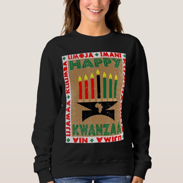 Sweatshirt Bougies 7 Principes de Kwanzaa (Devant)
