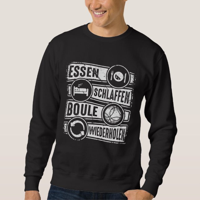 Sweatshirt Boule Essen Sleep Repeat Petanque Boules (Devant)