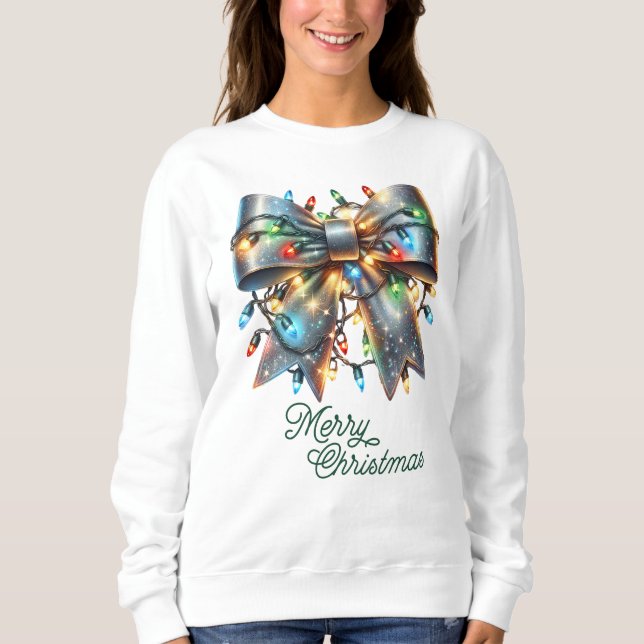 Sweatshirt Boule étincelante avec lumières de Noël (Devant)