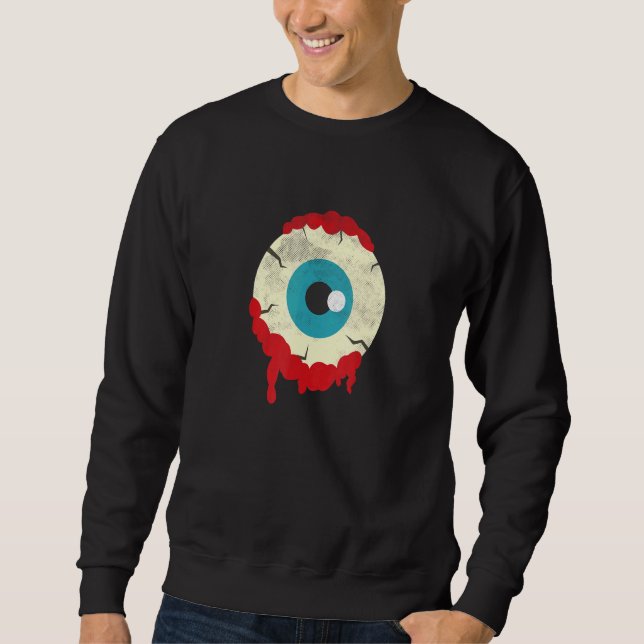 Sweatshirt Boule Oculaire de Zombie Soirée Halloween Épouvant (Devant)