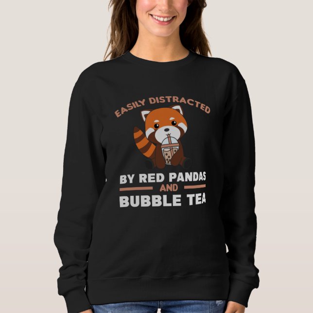 Sweatshirt Boule Thé Rouge Panda Chocolat Animaux mignons Bob (Devant)