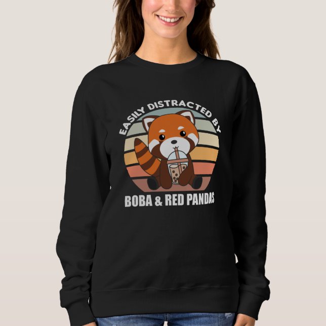Sweatshirt Boule Thé Rouge Panda Chocolat Animaux mignons Bob (Devant)