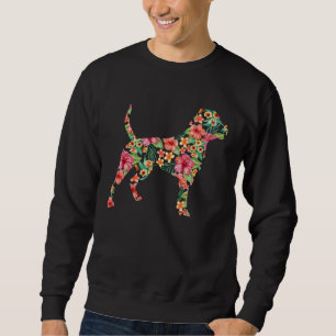 Sweatshirt Bouledogue Américain Fleur Silhouette de Chien Fl