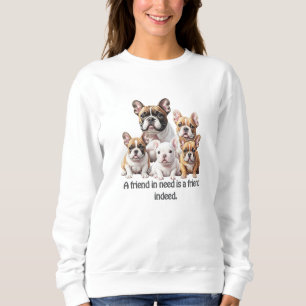 Sweatshirt Bouledogue français amis amusants bouledogues